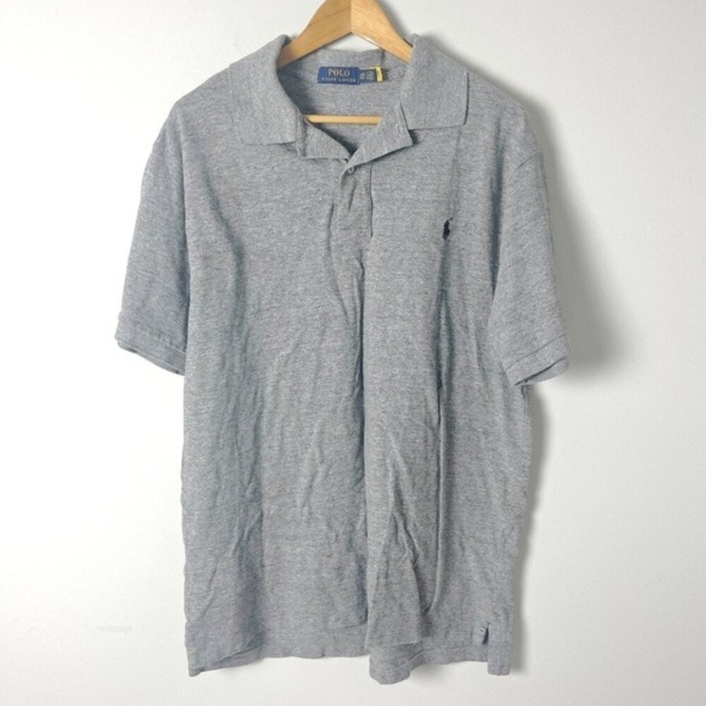2/$30 Polo Ralph Lauren Men's Cotton Gray Polo Shirt 1XB 1TG - Picture 3 of 6